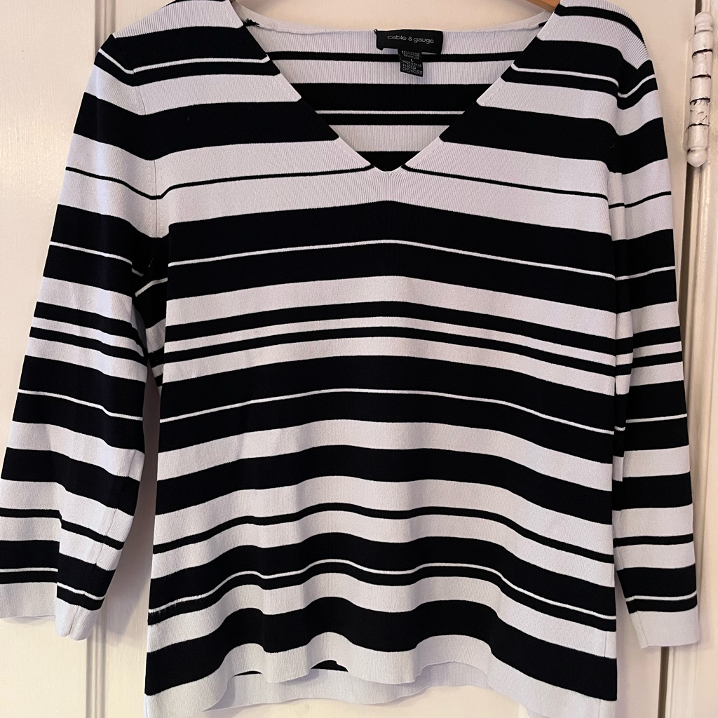Cables And Gauge Stripe Sweater